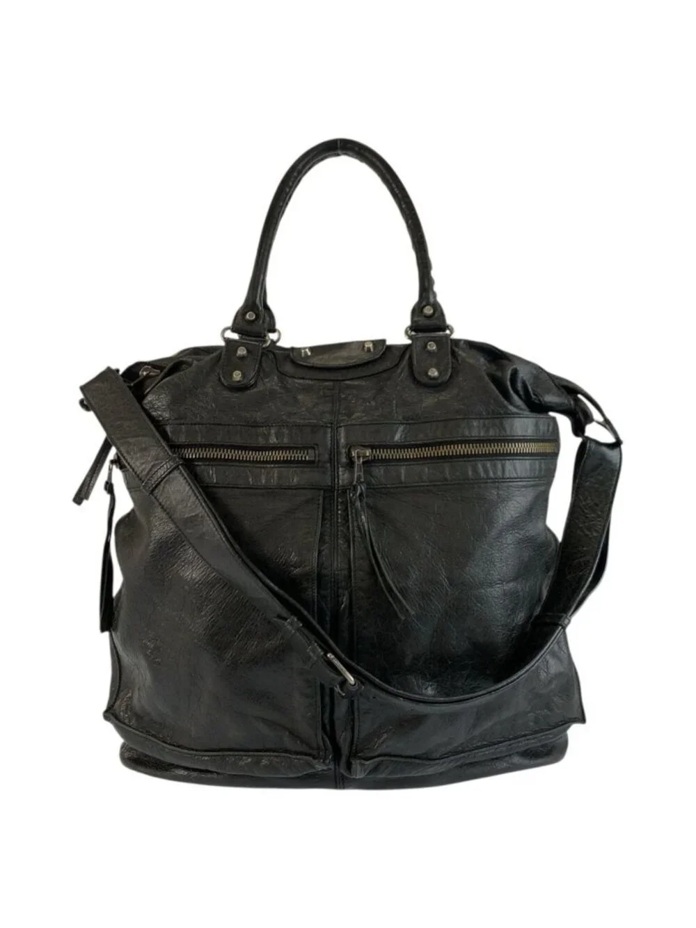 Balenciaga Classic Square Black Leather Tote Shoulder